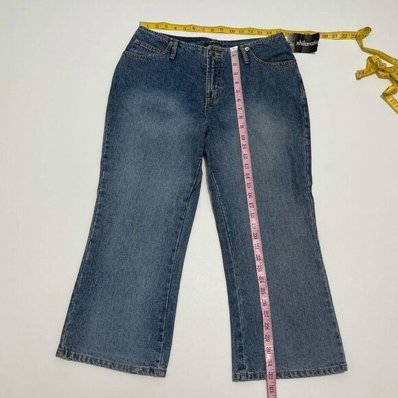 Women's Xhilaration Vintage Wide Leg Cropped Jeans Size 11 Medium Wash Flare - Picture 10 of 12